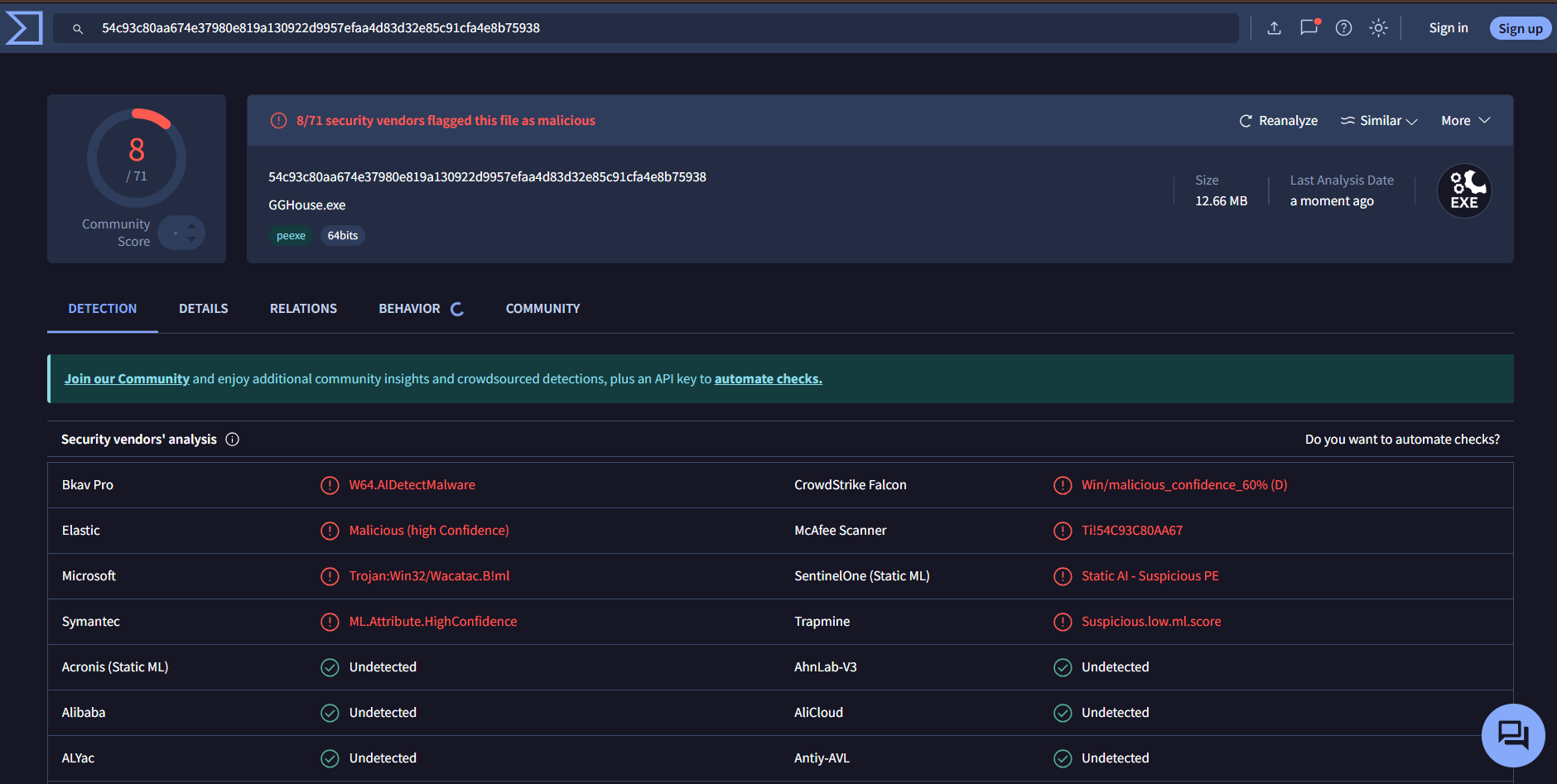 Bukti Bebas Virus (VirusTotal Scan)
